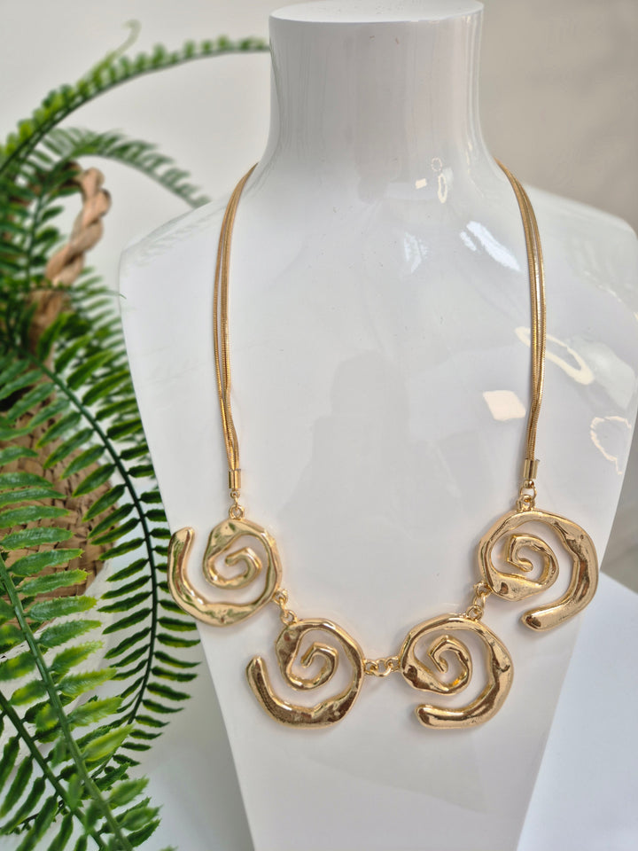 Swirl Necklace - Gold Tone