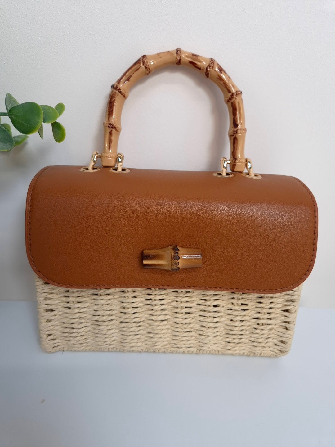 Rattan Box Bag - Natural/Tan