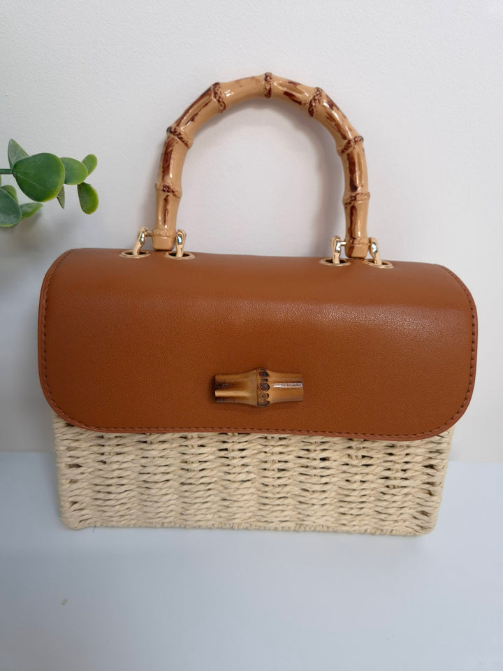 Rattan Box Bag - Natural/Tan