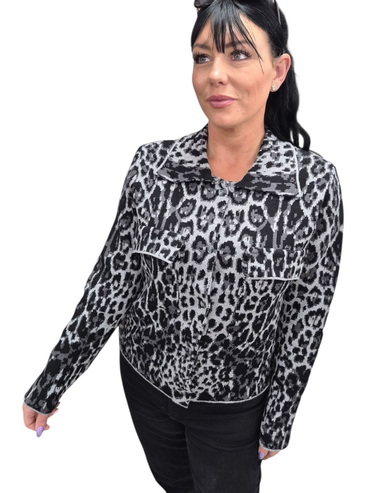 Zara Leopard Print Knitted Jacket (choose your Colour)