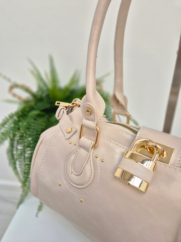 Mia Faux Leather Bag - Beige