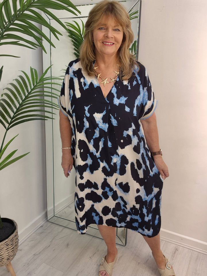 Leona Leopard Dress - (choose your Colour) (One Size/Curvy fitting from Size 14 to Size 20)