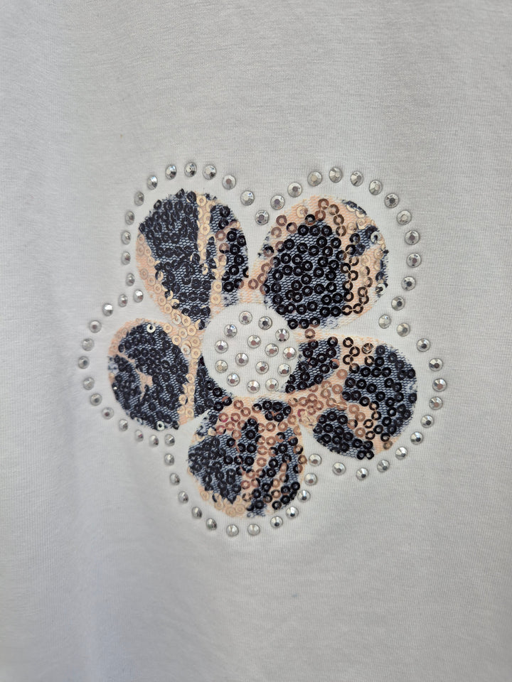 Floral Leopard Tee Shirt - White