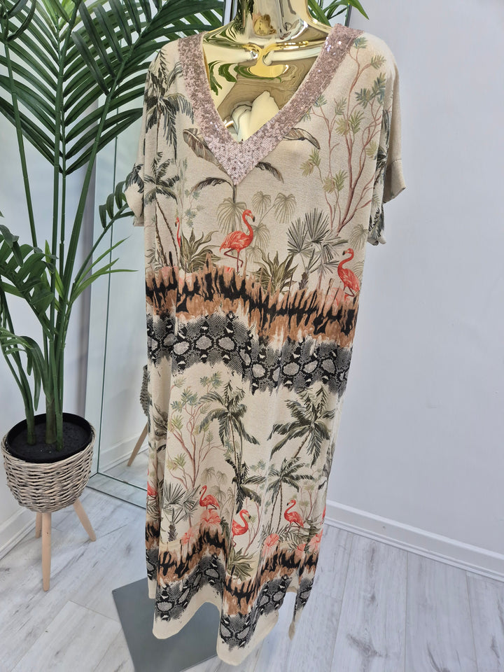 Carla Shimmer Dress - (choose your Design/Colour)