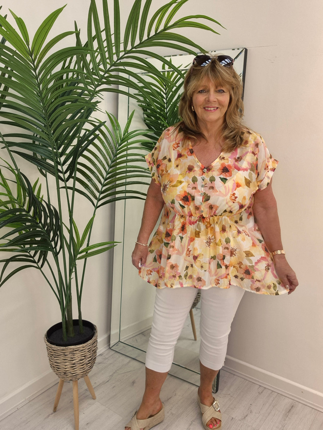Floral Floaty Top - (choose your Colour)