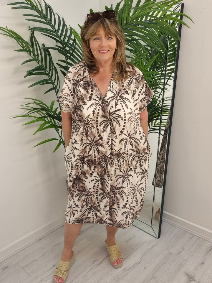 Palm Midi Dress - (choose your Colour) - (Oversized)
