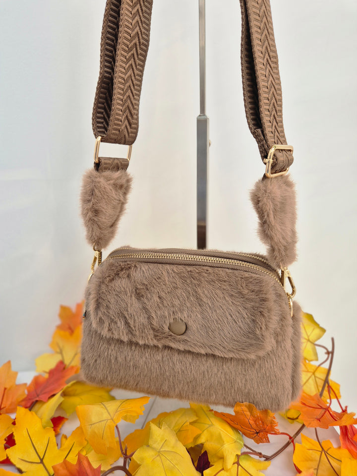 Oslo Faux Fur Bag - Chocolate