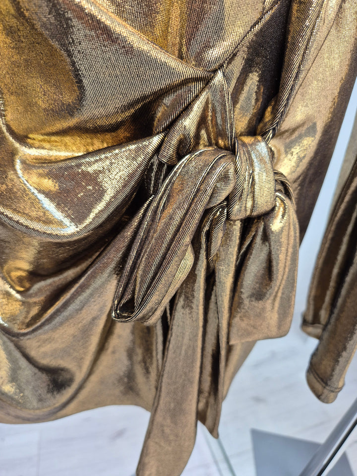 Metallic Tie Top (choose your Colour) - (One Size fitting from Size 14/16 up to Size 20)