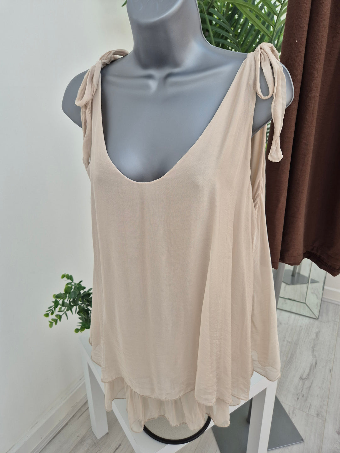 Portofino Silk Overlay Top - (choose your Colour) (One Size)