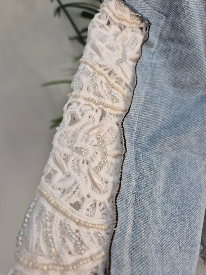 Lana Lacy Denim Jacket - Light Stonewashed (One Size, fitting from Size 10 up to 14)