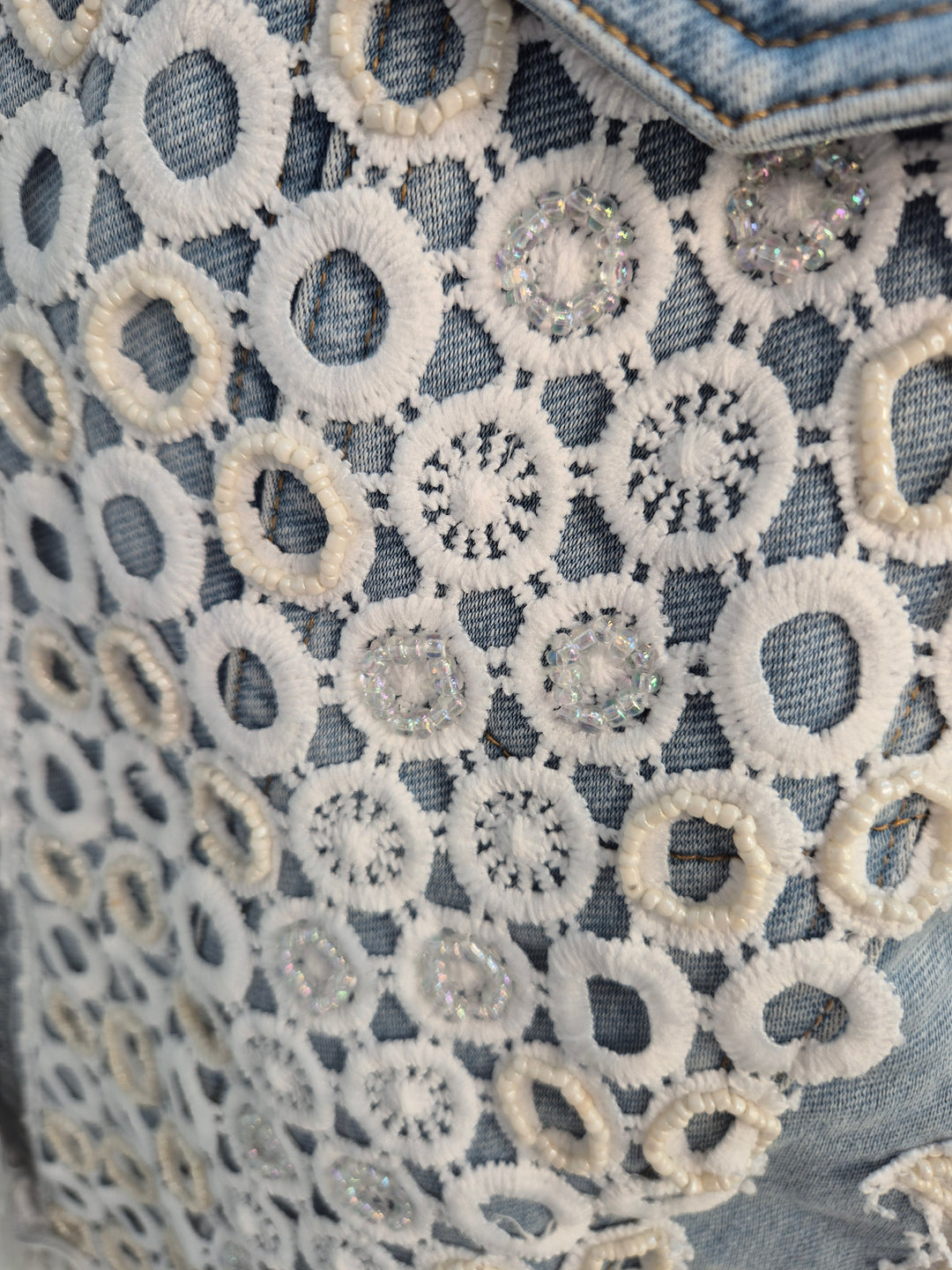 Lana Lacy Denim Jacket - Light Stonewashed (One Size, fitting from Size 10 up to 14)