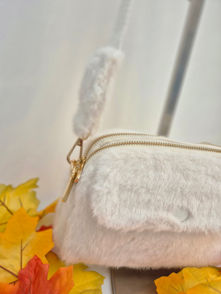 Oslo Faux Fur Bag - Winter White