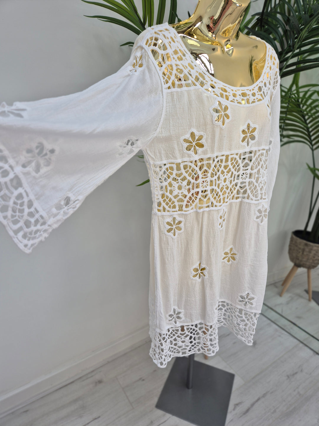 Boho Crochet Beach Dress/Top - White