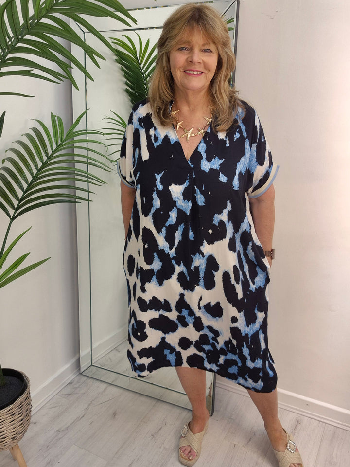 Leona Leopard Dress - (choose your Colour) (One Size/Curvy fitting from Size 14 to Size 20)