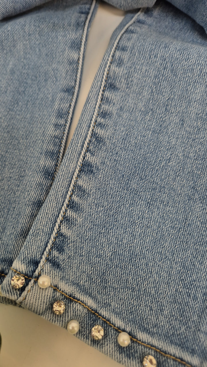 Crystals & Pearls Bow Jeans G Smack (choose your Size)