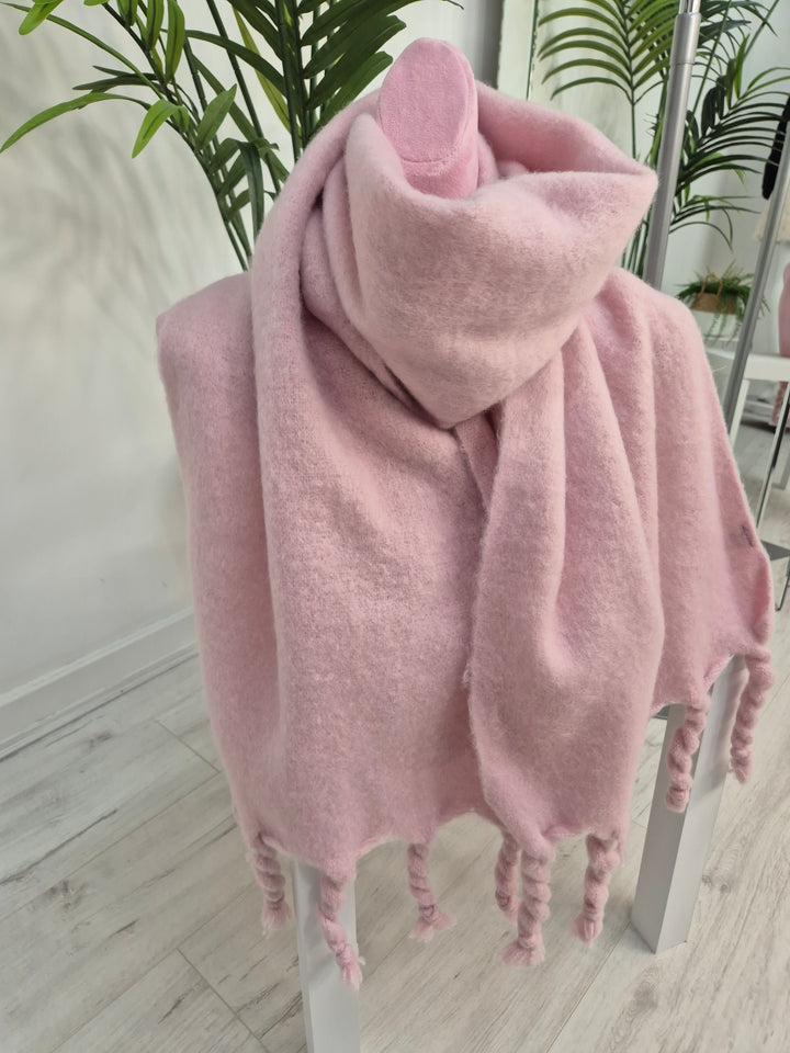 Pretty in Pink Scarf with Fringing