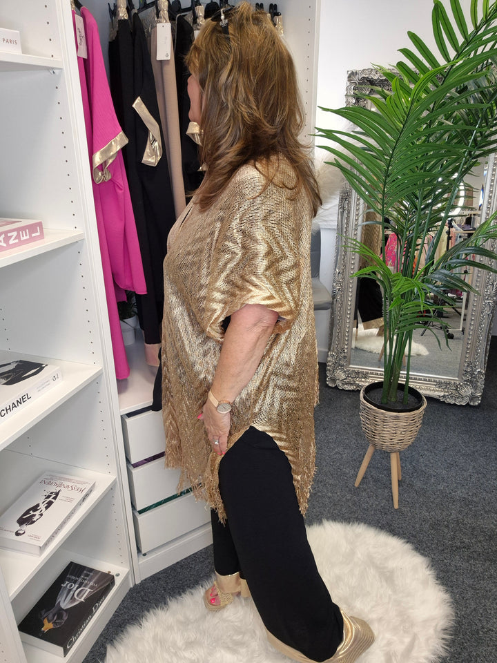 Ibiza Metallic Kimono - Gold