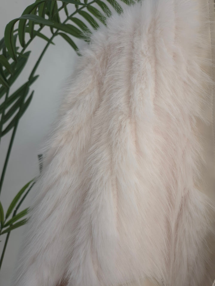 Oslo Crystal Faux Fur Jacket - Winter White - (One Size fits from Size 10 to Size 16)
