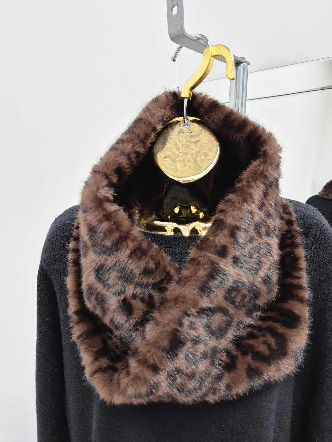 Oslo Faux Fur Infinity Snood - Chocolate Leopard