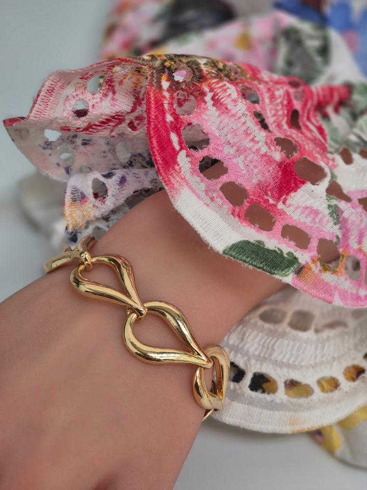 (Teardrop Bracelet (Large) - Gold Tone