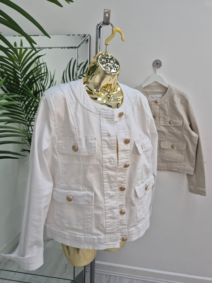 Denim Jacket with Baroque Buttons (Size 18) - (choose your Colour)