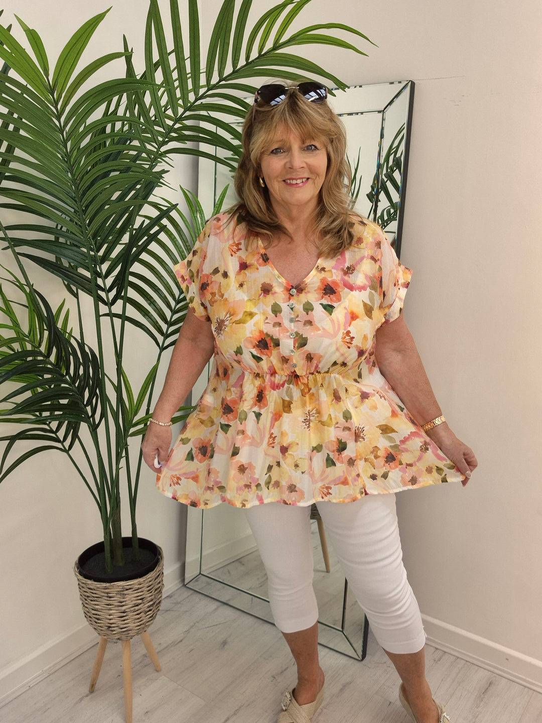 Floral Floaty Top - (choose your Colour)