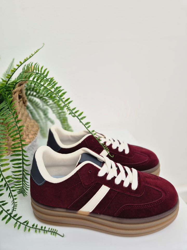 Dakota Chunky Trainers - Wine (choose your Size)