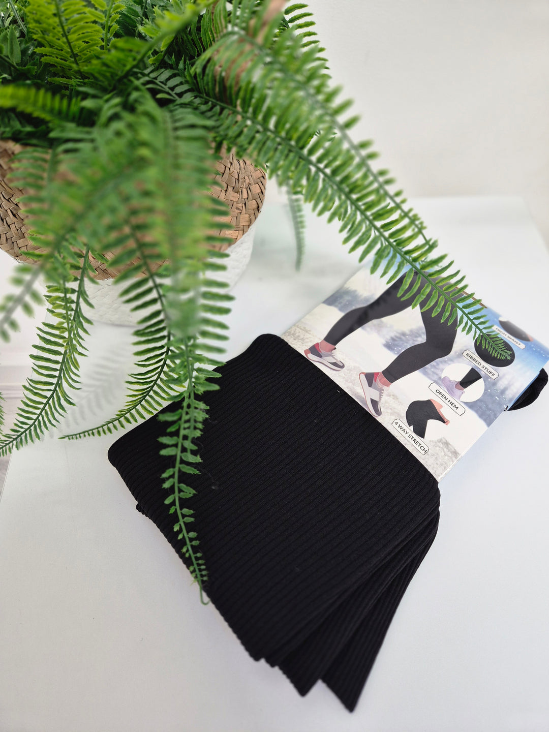 Reece Ribbed Leggings Fleece Lined (Soft Touch) - (choose your Colour) - One Size, fits up to Size 16