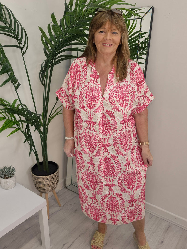 Floral Midi Dress - (choose your Colour) - Oversized