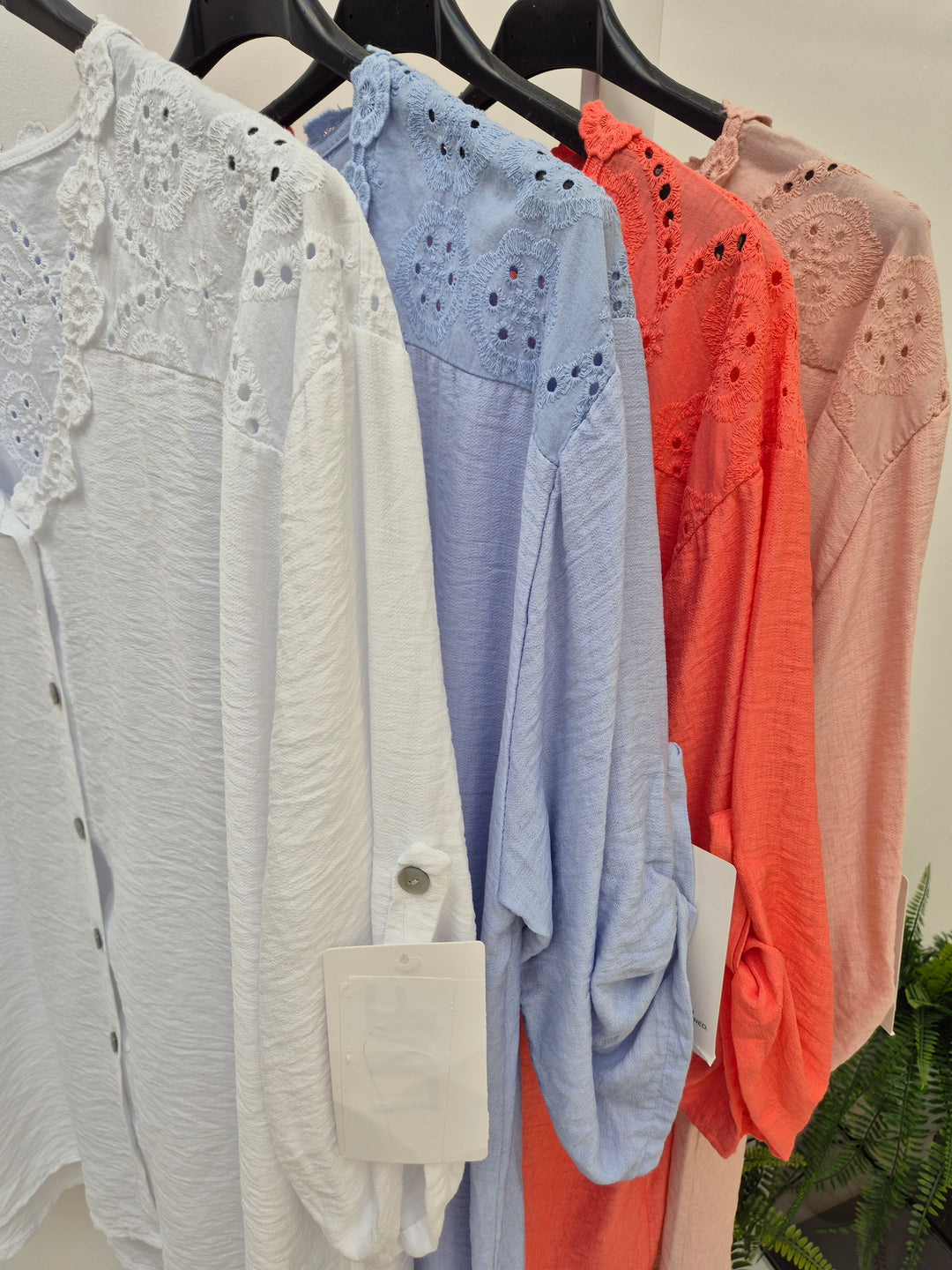 Belinda Broderie Anglaise Top - (choose your Colour) (Curvy)