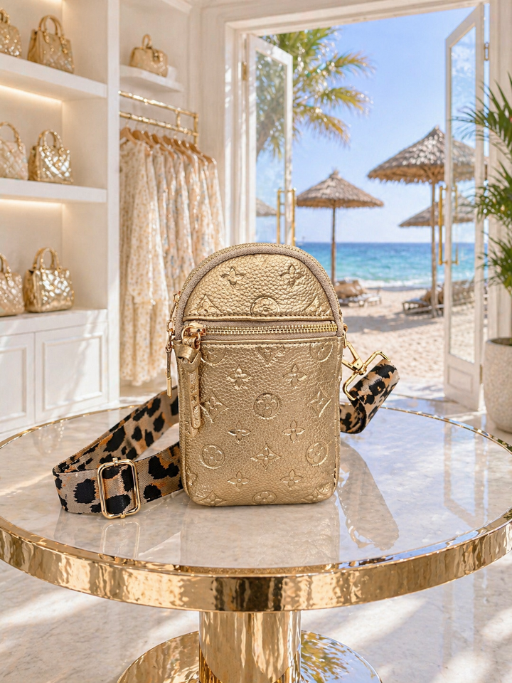 Louisa Cross Body & Phone Bag - Metallic Gold