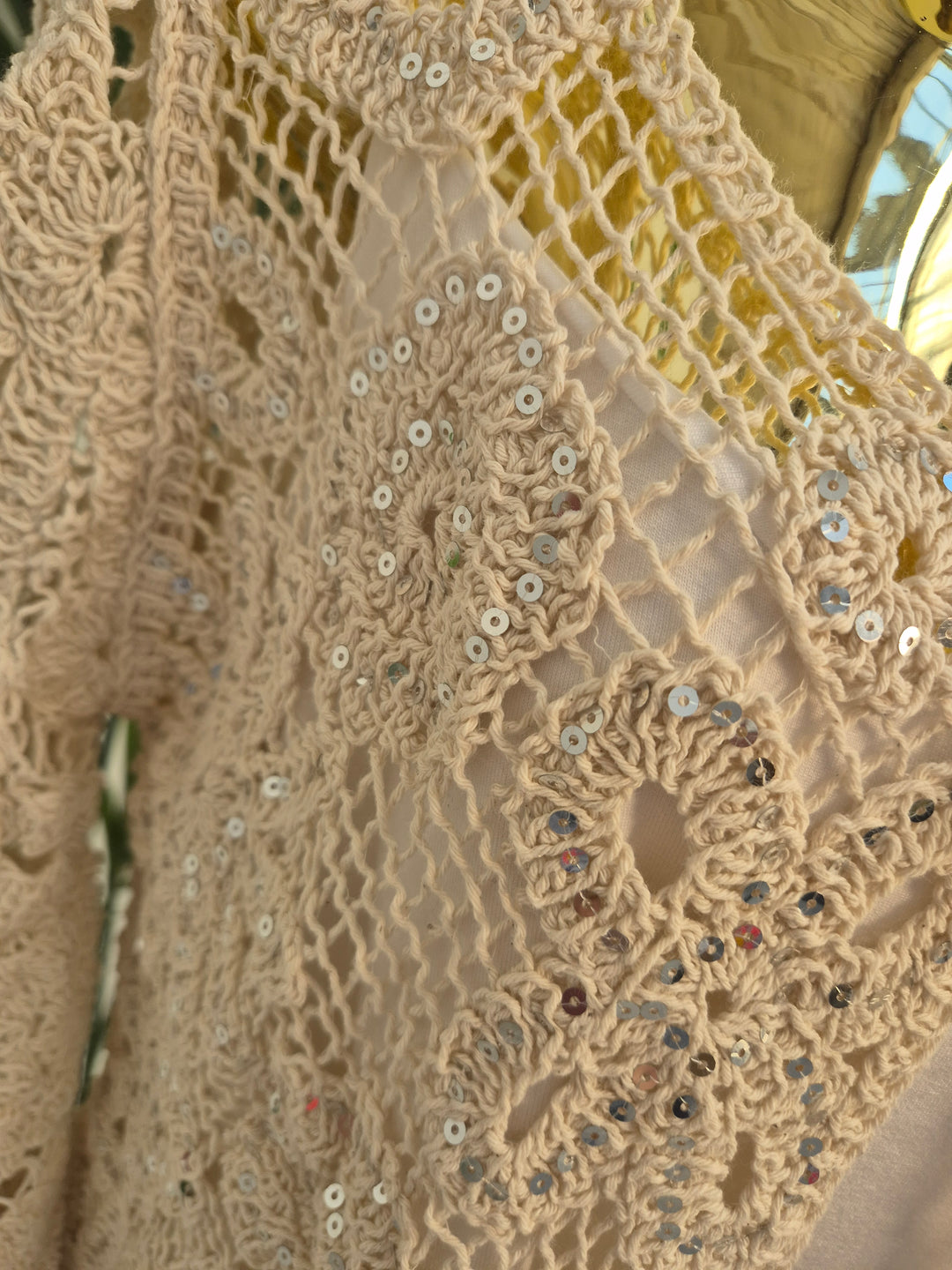 Es Cana Sparkly Shrug (One Size - fits from Size 10 up to Size 16) - Natural