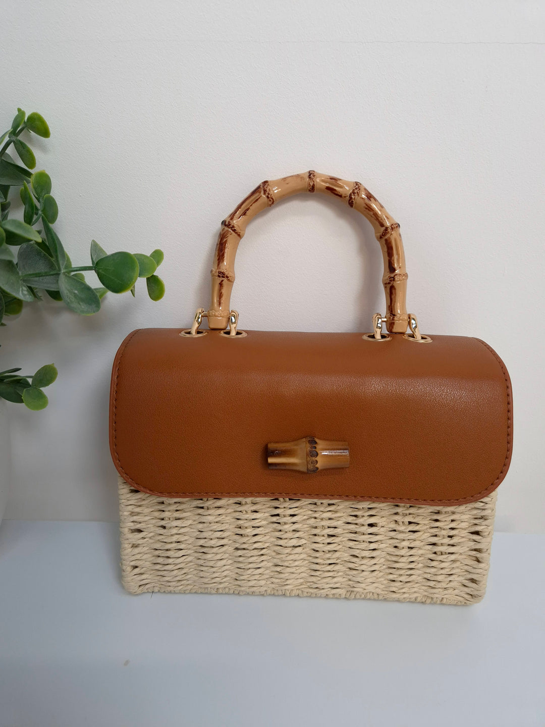 Rattan Box Bag - Natural/Tan