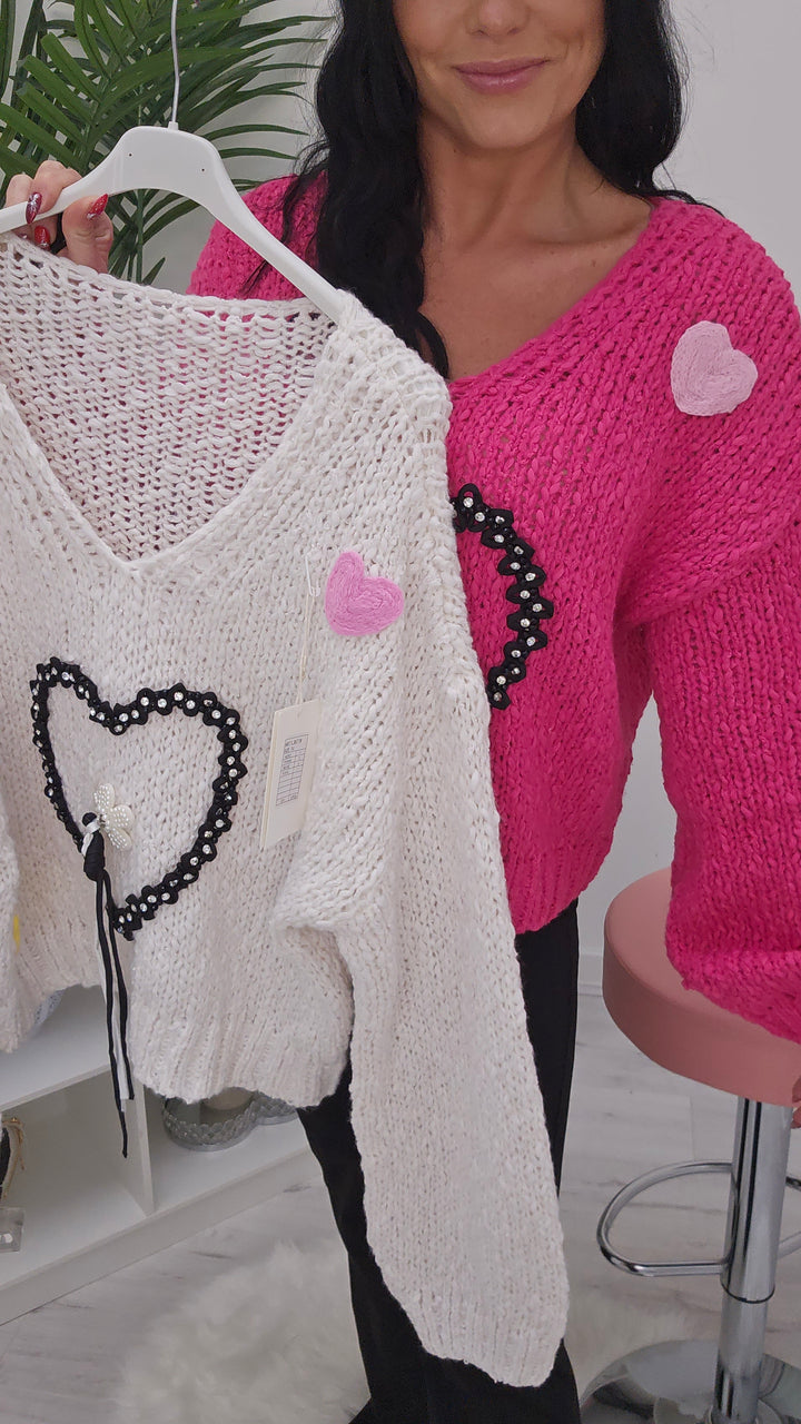 Heart Crystal Jumper (choose your Colour)