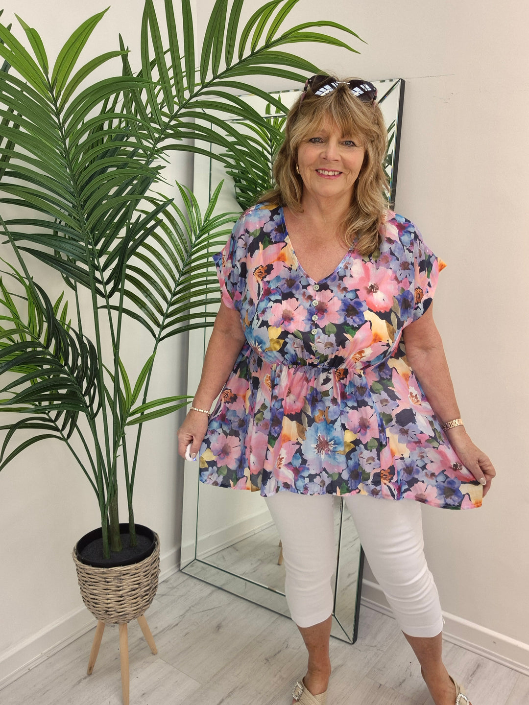 Floral Floaty Top - (choose your Colour)