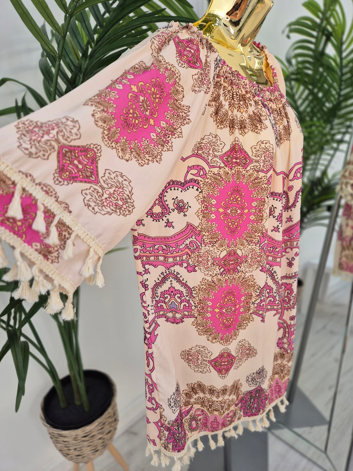 Penny Paisley Bardot Top - (choose your Colour)