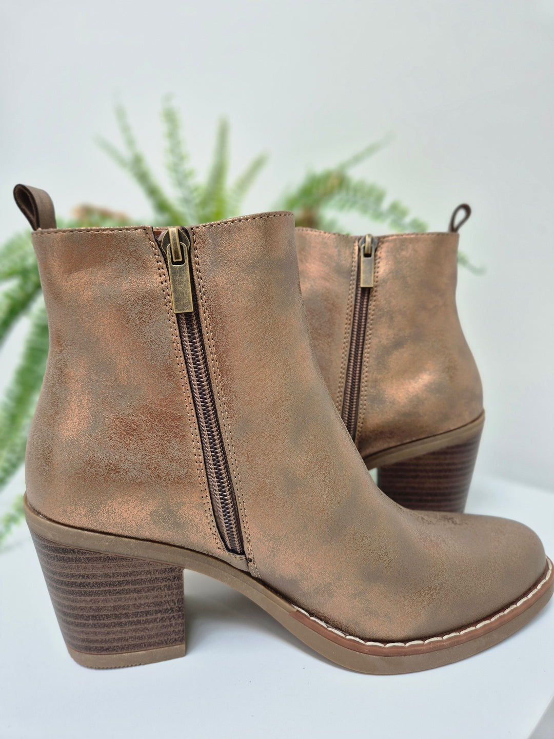 Denver Ankle Boots - (choose your Size) - Bronze Shimmer