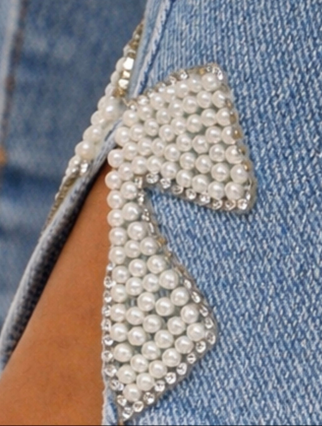 Crystals & Pearls Bow Jeans G Smack (choose your Size)