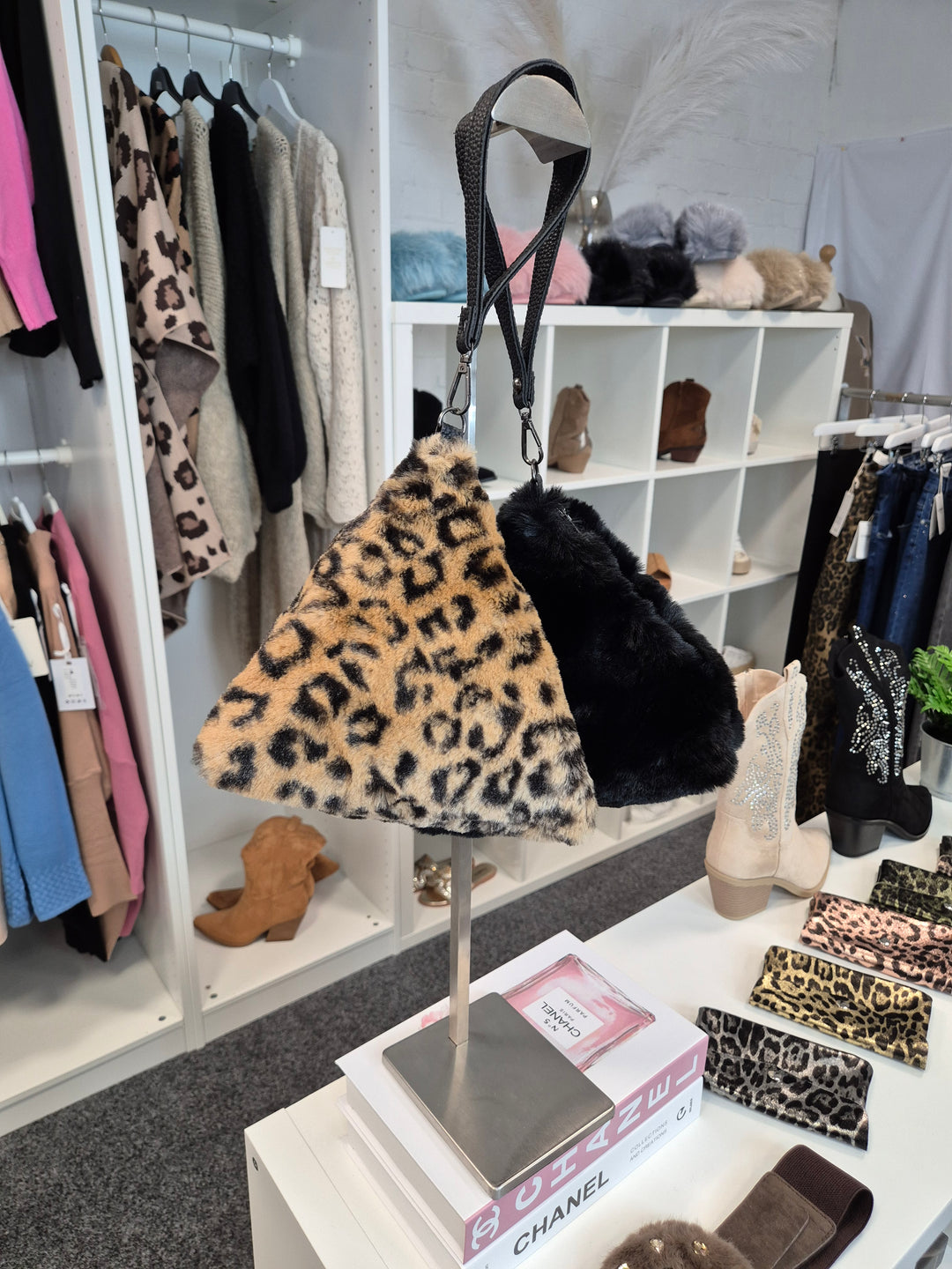 Oslo Fluffy Faux Fur Wristlet - (choose your Colour)