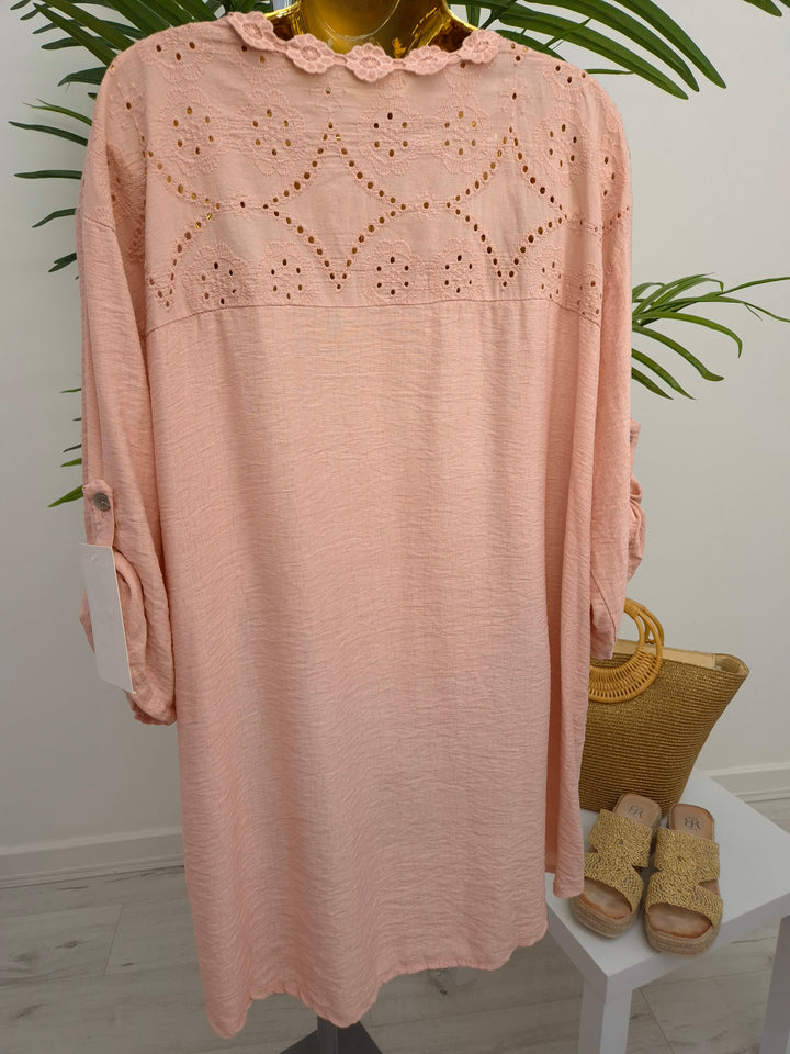 Belinda Broderie Anglaise Top - (choose your Colour) (Curvy)