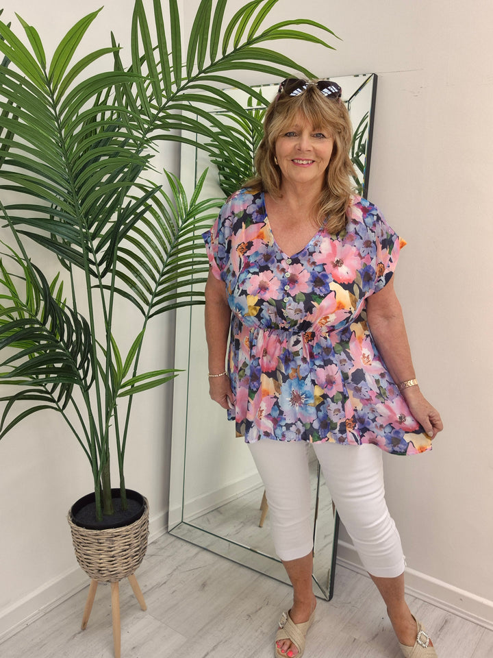 Floral Floaty Top - (choose your Colour)