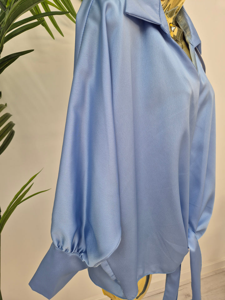 Sasha Satin Tie Blouse - (choose your Colour)