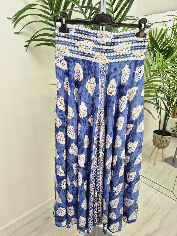 Boho Silk Palazzo Wide Leg Pants - (One Size, fits from Size 10 to Size 16/18) - (choose your Colour)