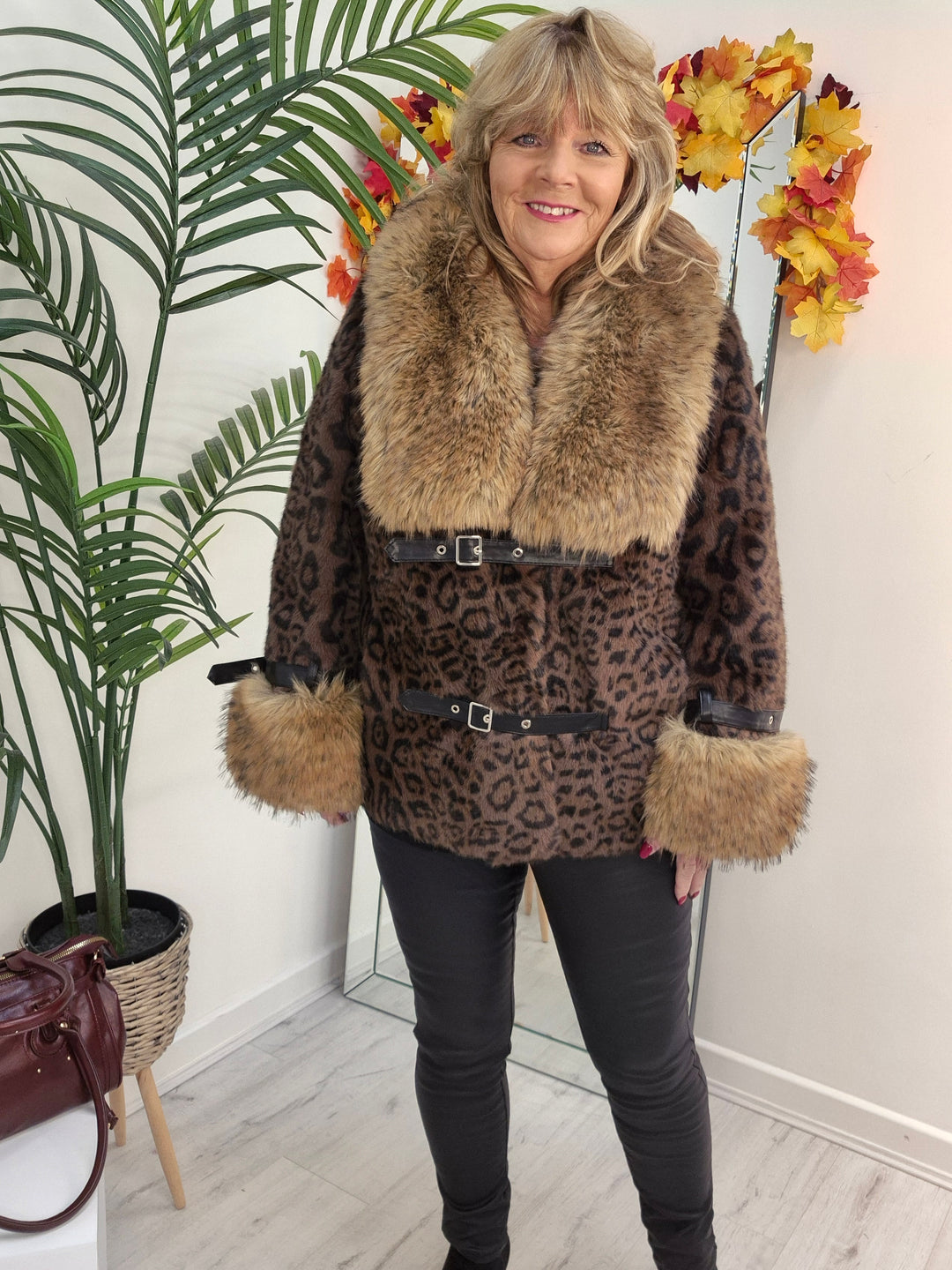 Oslo Faux Fur Jacket with Shawl Collar & Cuffs (One Size - fits from 12 up to Size 18)