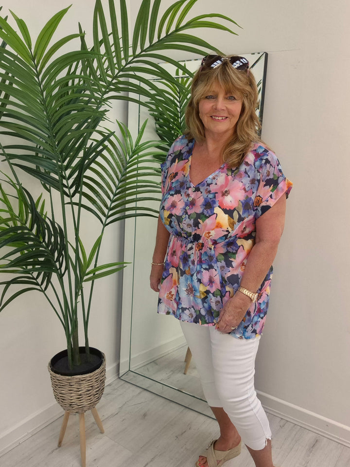 Floral Floaty Top - (choose your Colour)