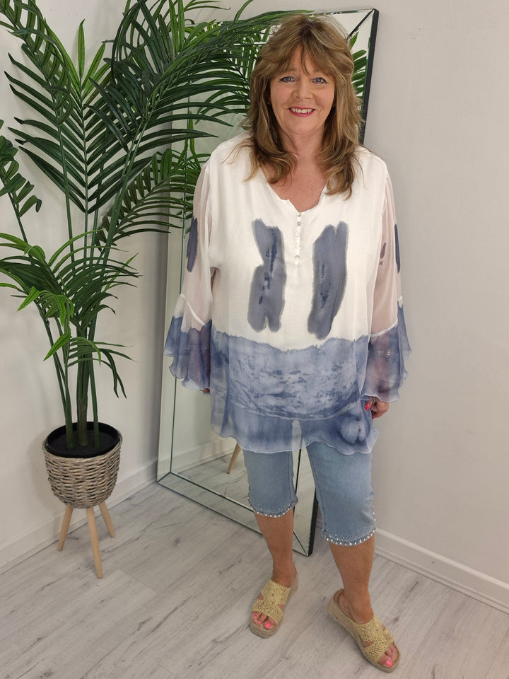 Chiffon Overlay Top - (choose your Colour) - (Curvy)