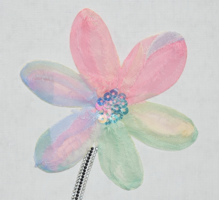 Daisy Crystal Tee Shirt  - White (One Size/Curvy, fits Size 12/14 to 16/18)