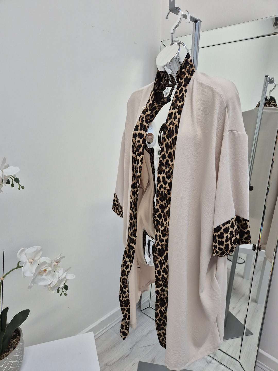 Cleo Leopard Print Trim Jacket (choose your Colour) - (Loose Fit)