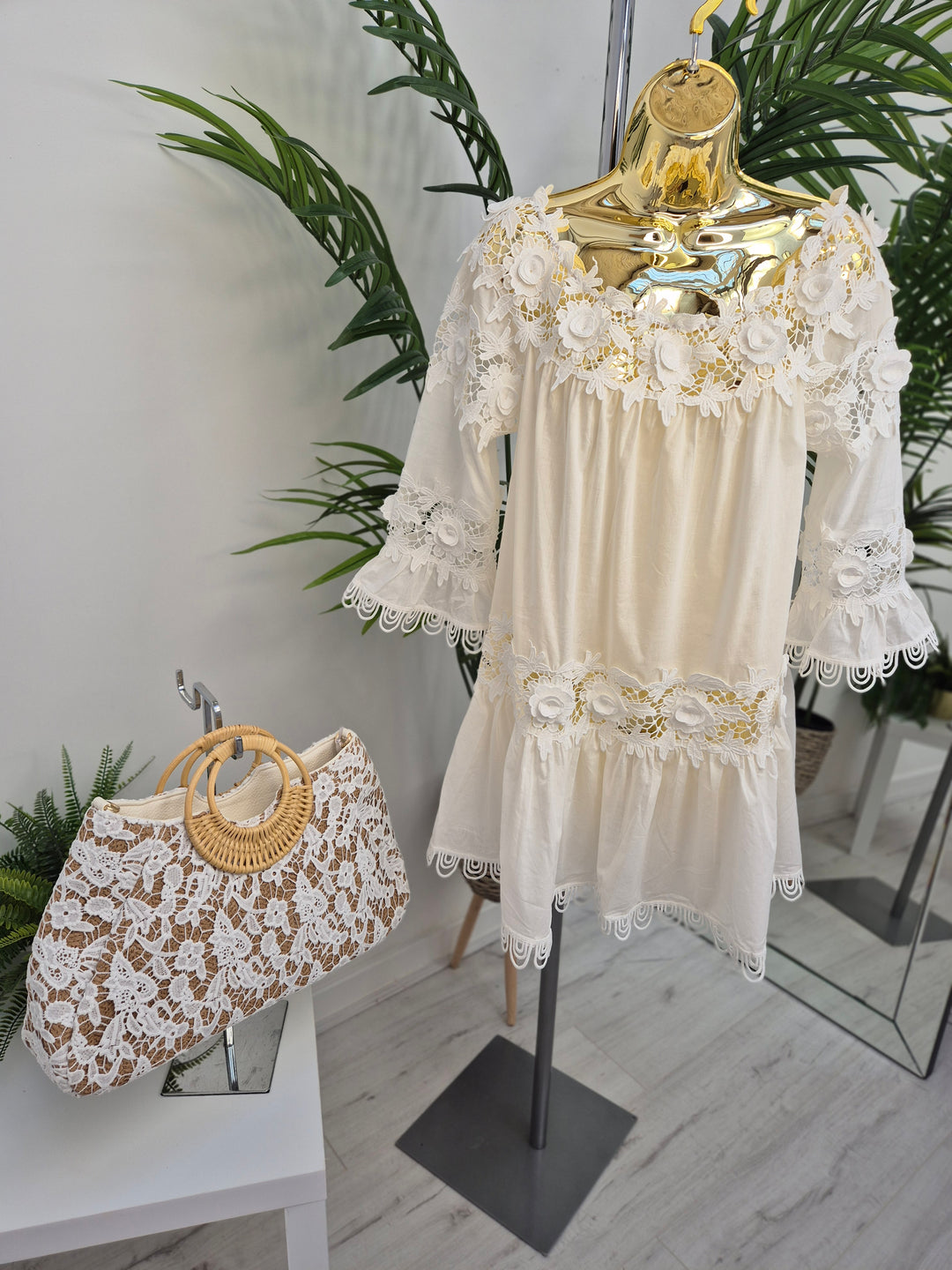 Santorini Bardot Top - White