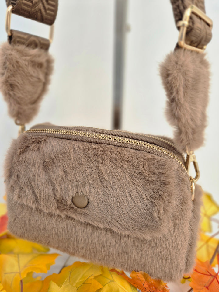 Oslo Faux Fur Bag - Chocolate